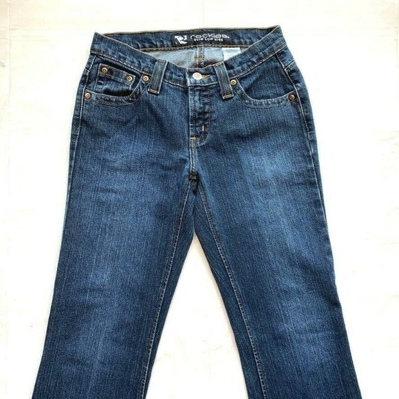 Vintage Rockies Jeans Womens 2 Slim Bootcut Low Rise Stretch Dark Blue Denim Y2K - Picture 3 of 12